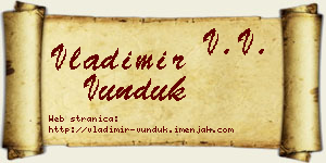 Vladimir Vunduk vizit kartica